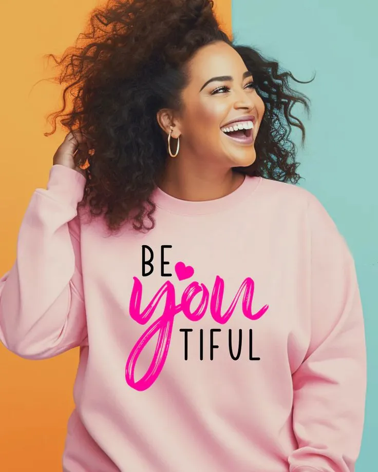 Be You Tiful Crewneck Sweater– Psalm 139:14 Edition (Green)