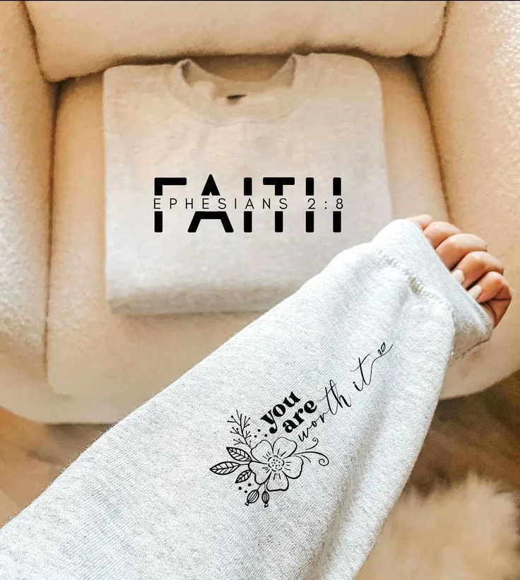 Faith Crewneck Sweater – Ephesians 2:8 Edition (Green)