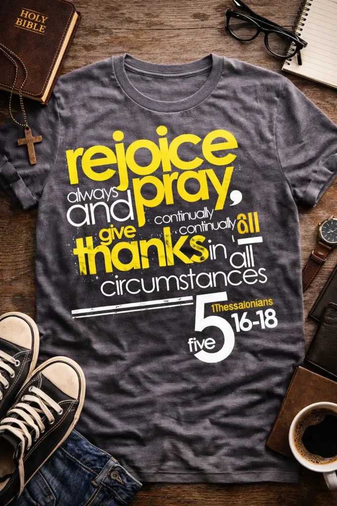 Rejoice Always T-Shirt – 1 Thessalonians 5:16 Edition