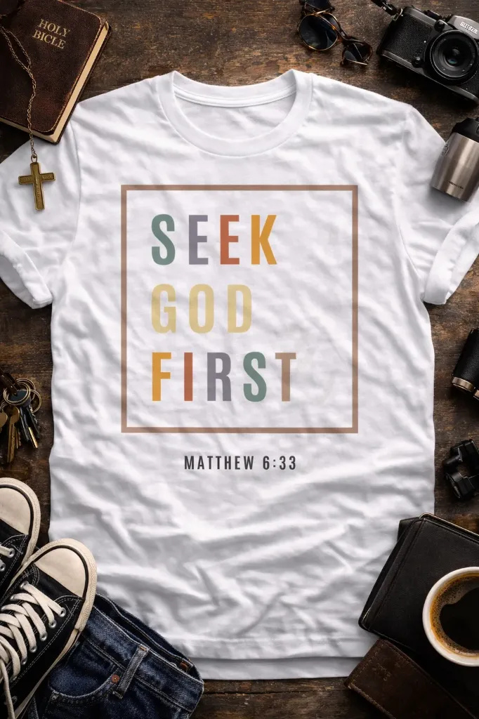 Seek God First T-Shirt – Matthew 6:33 Edition