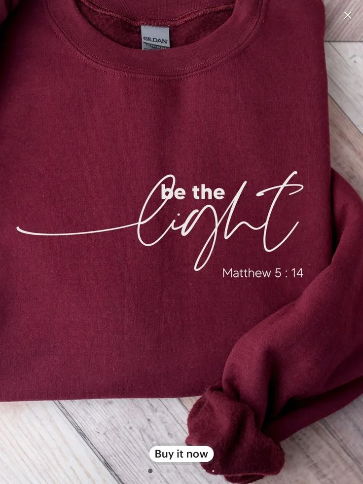 Be The Light Crewneck – Matthew 5:14 Edition (Green)